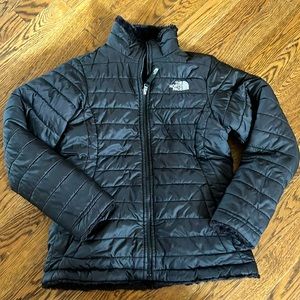 North Face girls size 14/16 black reversible jacket.